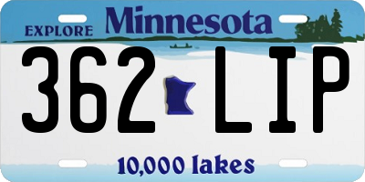 MN license plate 362LIP