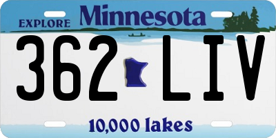 MN license plate 362LIV