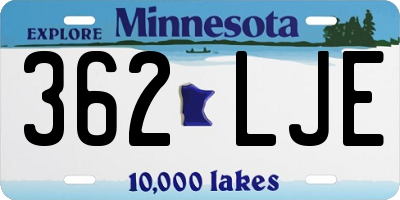 MN license plate 362LJE