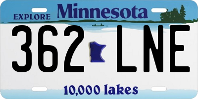 MN license plate 362LNE