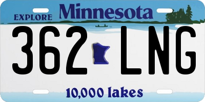 MN license plate 362LNG
