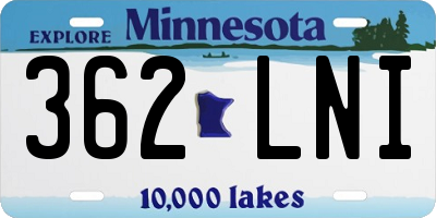 MN license plate 362LNI