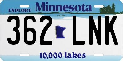 MN license plate 362LNK