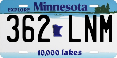 MN license plate 362LNM