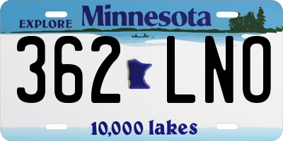 MN license plate 362LNO