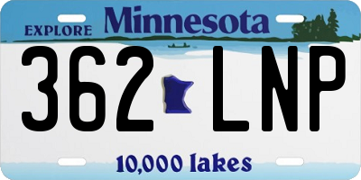 MN license plate 362LNP