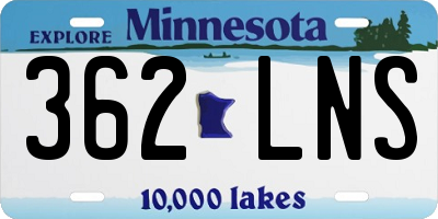 MN license plate 362LNS