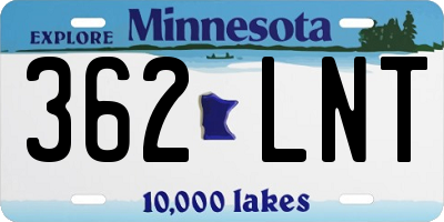 MN license plate 362LNT