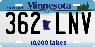 MN license plate 362LNV