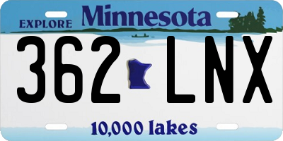 MN license plate 362LNX