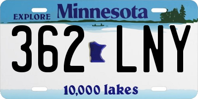MN license plate 362LNY