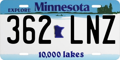 MN license plate 362LNZ