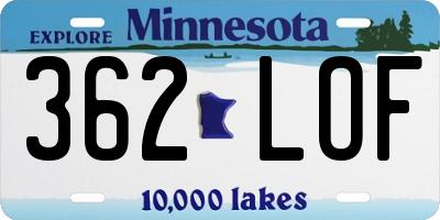 MN license plate 362LOF