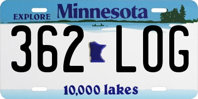 MN license plate 362LOG
