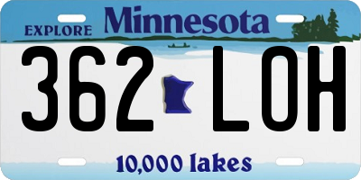 MN license plate 362LOH