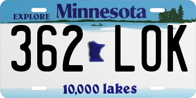 MN license plate 362LOK