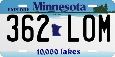 MN license plate 362LOM