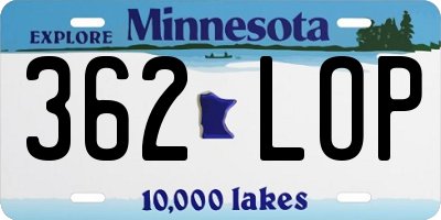 MN license plate 362LOP