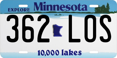 MN license plate 362LOS