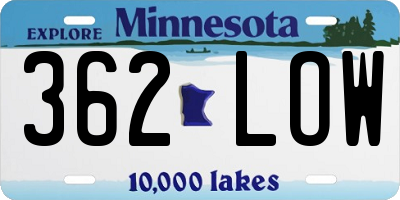 MN license plate 362LOW