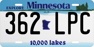MN license plate 362LPC