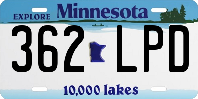 MN license plate 362LPD