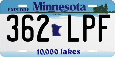MN license plate 362LPF
