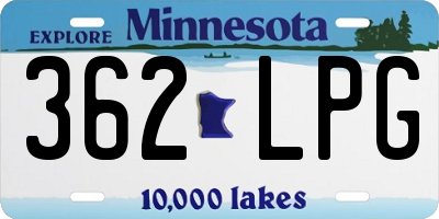 MN license plate 362LPG