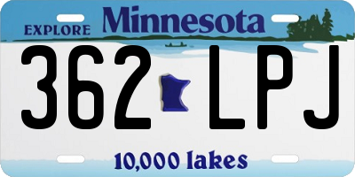 MN license plate 362LPJ