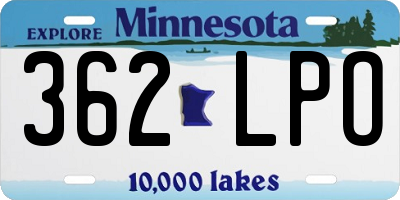MN license plate 362LPO