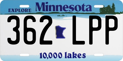 MN license plate 362LPP