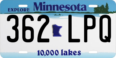 MN license plate 362LPQ