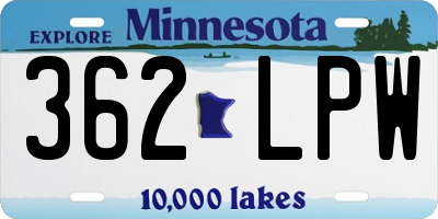 MN license plate 362LPW