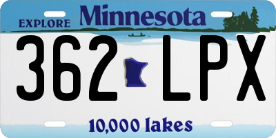 MN license plate 362LPX