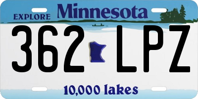 MN license plate 362LPZ
