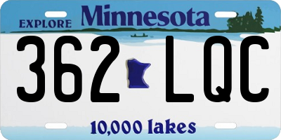 MN license plate 362LQC
