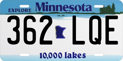 MN license plate 362LQE