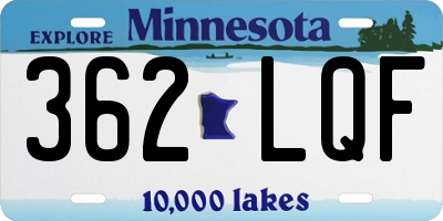 MN license plate 362LQF