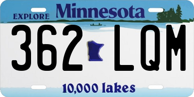 MN license plate 362LQM