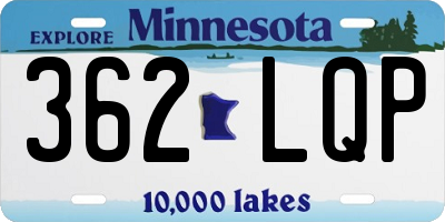 MN license plate 362LQP