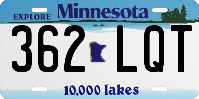 MN license plate 362LQT
