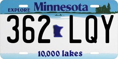 MN license plate 362LQY