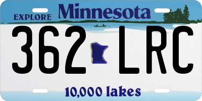 MN license plate 362LRC