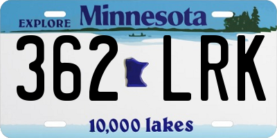 MN license plate 362LRK
