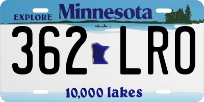 MN license plate 362LRO