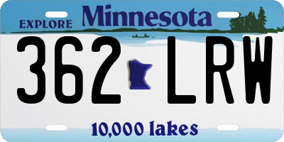 MN license plate 362LRW