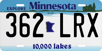 MN license plate 362LRX