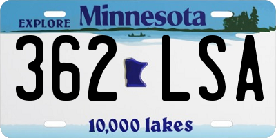 MN license plate 362LSA