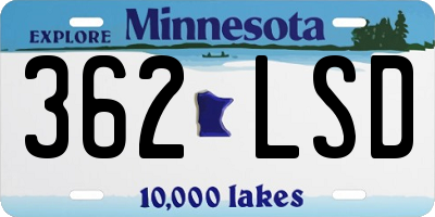 MN license plate 362LSD