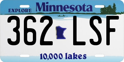 MN license plate 362LSF